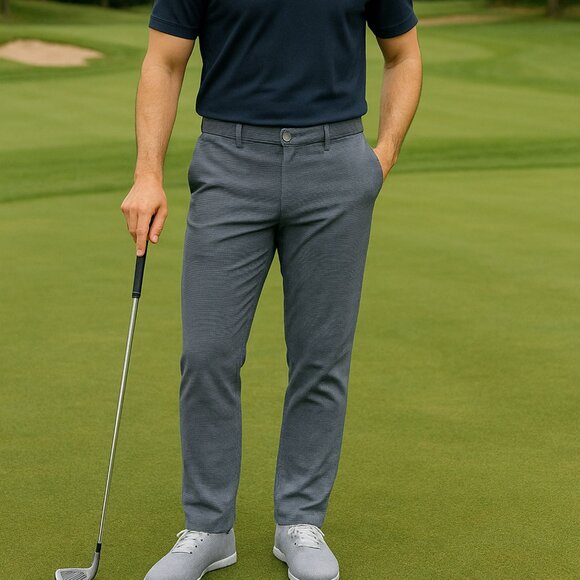 Bonobos Maide Straight Leg Blue Houndstooth Golf Pants - Size 33 x 30 - Picture 1 of 7